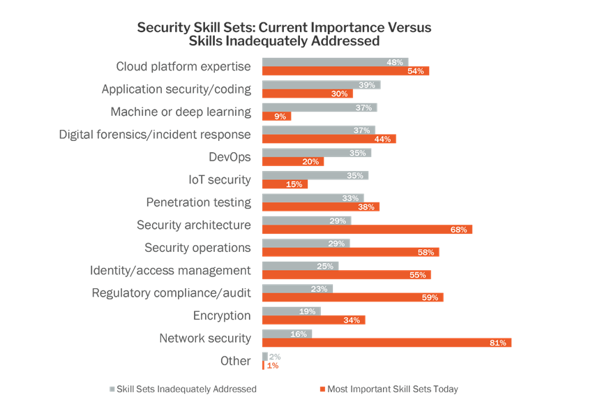 Security skill sets: current importance vs. skills inadequately addressed