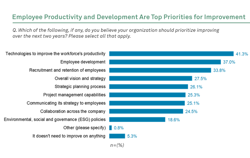 Employee Productivity and Development Are Top Priorities for Improvement